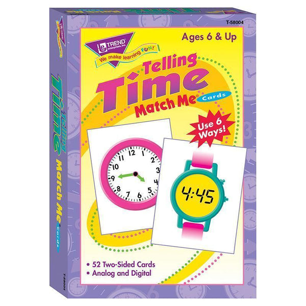 MATCH ME CARDS TELLING TIME 52/BOX-Learning Materials-JadeMoghul Inc.