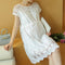 Maternity Clothes - Hollow Lace White Dress for Pregnant Women-White-M-JadeMoghul Inc.