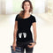 Maternity Cute Printed Short Sleeved Tshirt Top-Black baby feet-L-JadeMoghul Inc.