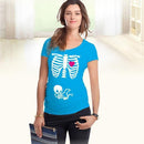 Maternity Cute Printed Short Sleeved Tshirt Top-Lake Blue Skeleton-L-JadeMoghul Inc.