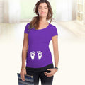 Maternity Cute Printed Short Sleeved Tshirt Top-Purple Grass-L-JadeMoghul Inc.