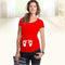 Maternity Cute Printed Short Sleeved Tshirt Top-red lucky grass-L-JadeMoghul Inc.