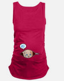 Maternity cute Printed sleeveless T Shirt top-as photo 11-S-JadeMoghul Inc.