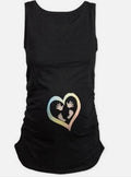 Maternity cute Printed sleeveless T Shirt top-black-S-JadeMoghul Inc.