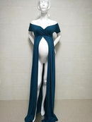 Maternity Dress - Short Sleeve Stretch Cotton Pregnancy Dress-baby blue-L-JadeMoghul Inc.