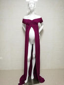 Maternity Dress - Short Sleeve Stretch Cotton Pregnancy Dress-plum-L-JadeMoghul Inc.