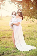 Maternity Dress - Short Sleeve Stretch Cotton Pregnancy Dress-White-L-JadeMoghul Inc.