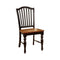 Mayville Cottage Side Chair, Black & Antique Oak Finsh, Set Of 2-Armchairs and Accent Chairs-Black, Antique Oak-Wood-JadeMoghul Inc.