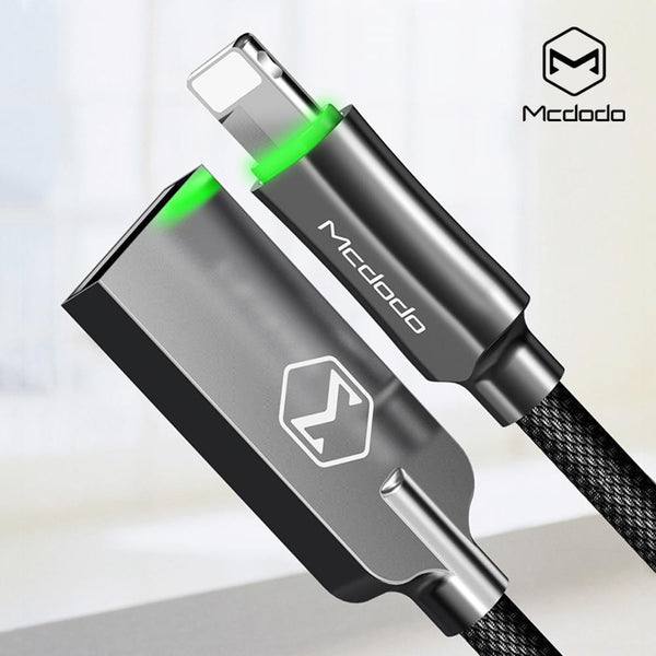 Mcdodo USB Cable for iPhone X 8 7 6 Plus Auto Disconnect Fast Charging Cord for iPhone 6s 5s SE iPad Sync Data USB Charger Cable-Blue-1.2m-JadeMoghul Inc.