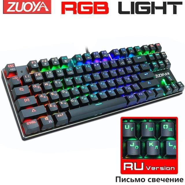 Mechanical Keyboard Wired Gaming Keyboard RGB Mix Backlit 87 104 Anti-ghosting Blue Red Switch For Game Laptop PC Russian US AExp