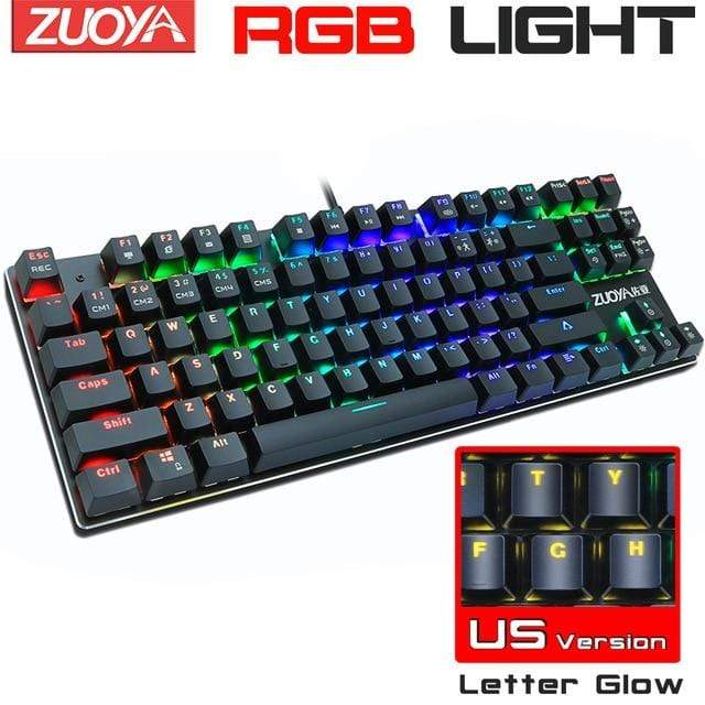 Mechanical Keyboard Wired Gaming Keyboard RGB Mix Backlit 87 104 Anti-ghosting Blue Red Switch For Game Laptop PC Russian US AExp