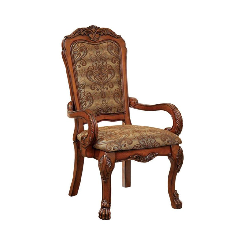 Medieve Arm Chair Seat - Cal Foam, Antique Oak Finish, Set Of Two-Armchairs and Accent Chairs-Antique Oak-Fabric Solid Wood Wood Veneer & Others-JadeMoghul Inc.