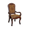 Medieve Traditional Arm Chair, Cherry Finish, Set Of 2-Armchairs and Accent Chairs-Cherry-Fabric Solid Wood Wood Veneer & Others-JadeMoghul Inc.