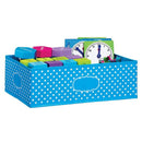 MEDIUM AQUA POLKA DOTS STORAGE BIN-Learning Materials-JadeMoghul Inc.