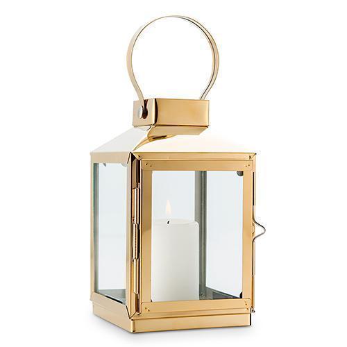 Medium Decorative Candle Lantern - Gold (Pack of 1)-Wedding Reception Decorations-JadeMoghul Inc.