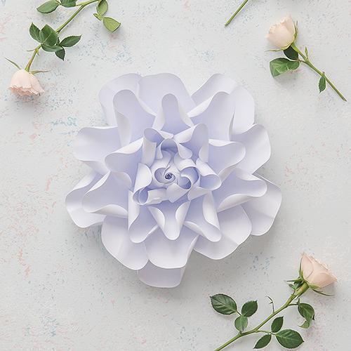 Medium DIY Paper Dahlia Décor Flower White (Pack of 1)-Wedding Reception Decorations-JadeMoghul Inc.