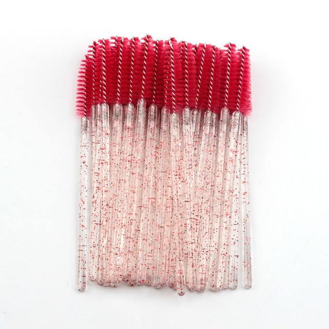 MEISHENJIE Good Quality Disposable 5-50 Pcs Crystal Eyelash Makeup Brushes Diamond Handle Mascara Wands Eyelash Extension Tools AExp