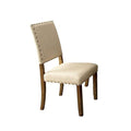 Melston I Side Chair With Ivory Flax Fabric, Natural Tone , Set Of 2-Armchairs and Accent Chairs-Natural Tone-Fabric Solid Wood Wood Veneer & Others-JadeMoghul Inc.