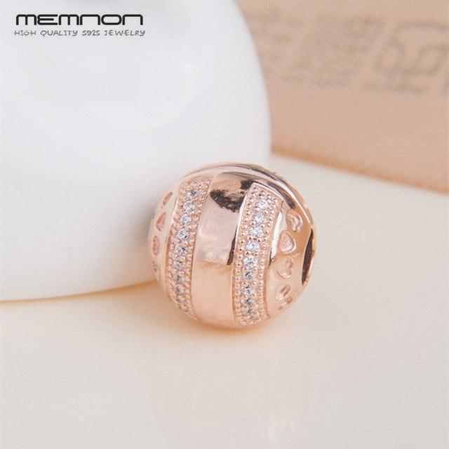 Memnon autumn collection round charms 925 sterling silver jewelry clip bead fit charm bracelet diy for women fashion accessories-rose-plated-JadeMoghul Inc.