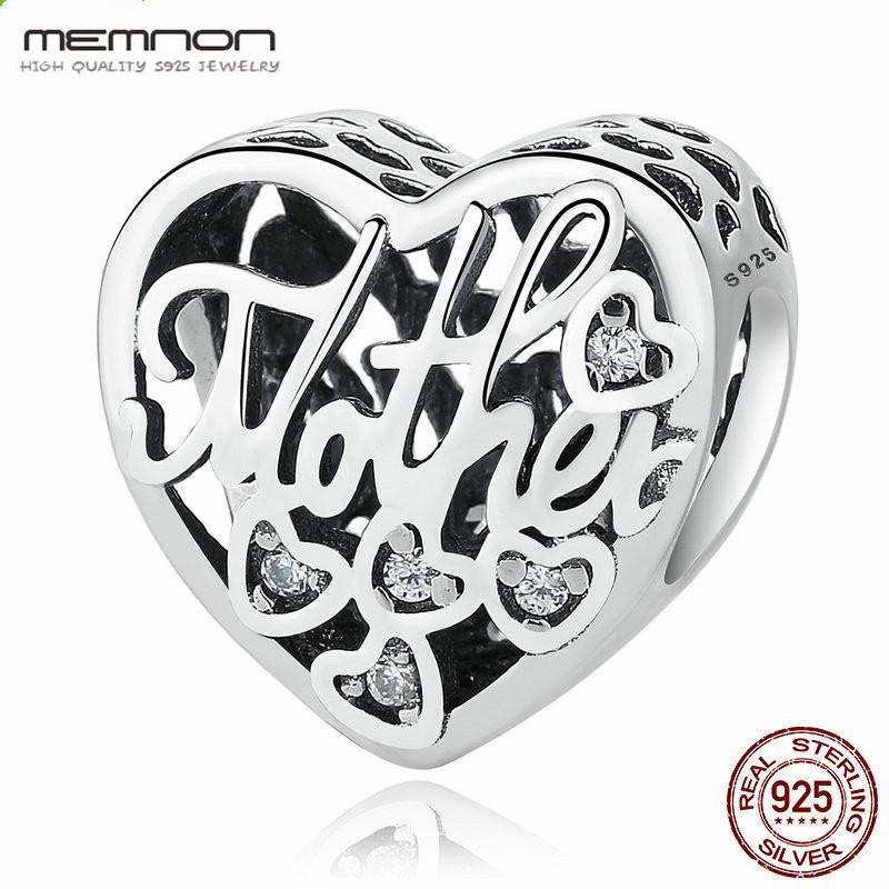 Memnon fine jewelry 100% 925 Sterling Silver Openwork MOTHER & SON BOND CHARM Beads fit Bracelets Bangles DIY Jewellery PSC083--JadeMoghul Inc.