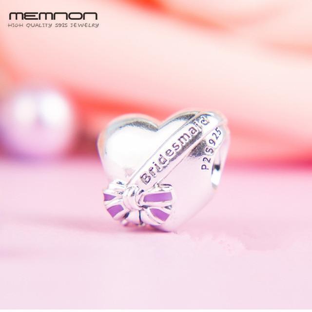 Memnon Mother's day collection love mom best bridesmaid charms 925 sterling silver hearts beads fit bracelets diy gift to mom-BE563-JadeMoghul Inc.