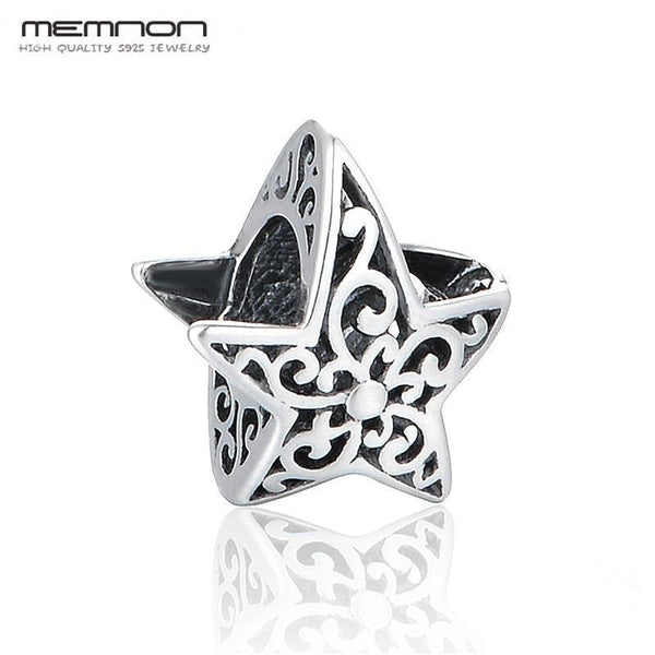Memnon Really 925 Sterling Silver Hollow Star With Red Stone Fit Charms Silver 925 Original Bracelet DIY Women Jewelry Making--JadeMoghul Inc.