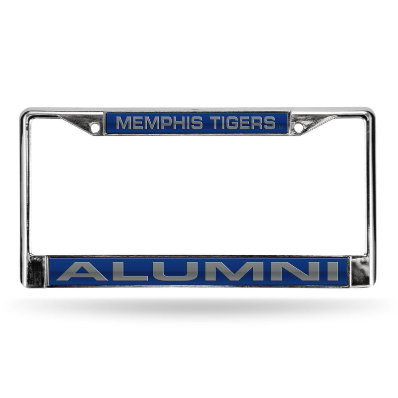 Subaru License Plate Frame Memphis Alumni Blue Laser Chrome Frame
