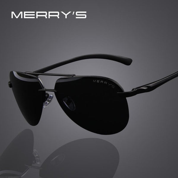 Men 100% Polarized Aluminum Alloy Frame Sunglasses-C01 Black-JadeMoghul Inc.