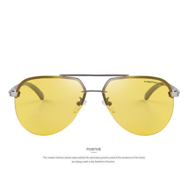 Men 100% Polarized Aluminum Alloy Frame Sunglasses-C07 Gray Yellow-JadeMoghul Inc.