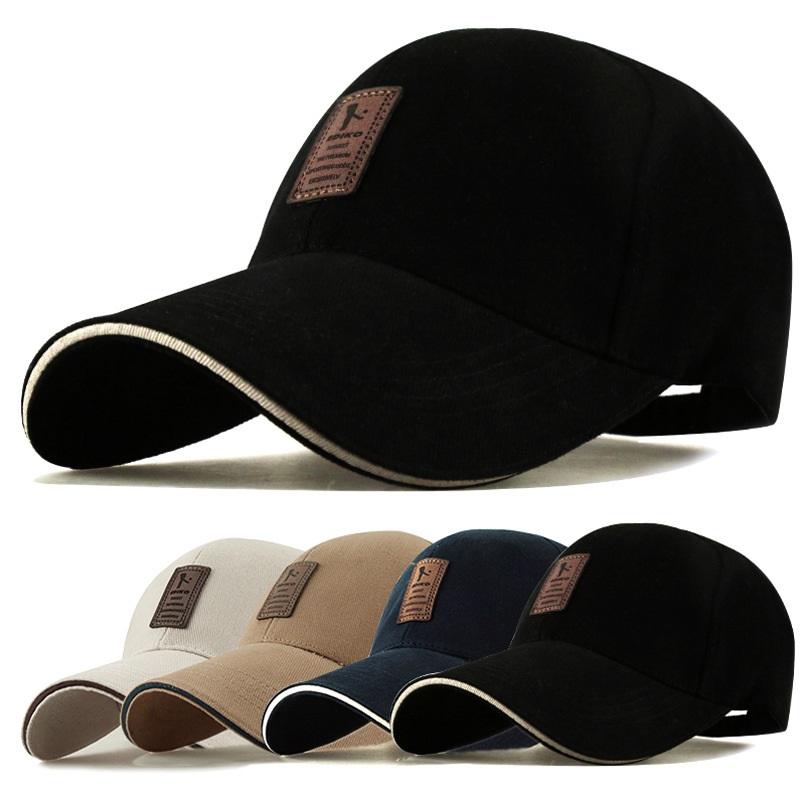 Men Adjustable Cap / Casual Leisure Solid Color Fashion Cap-Black-JadeMoghul Inc.