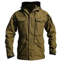 Men Army Waterproof Coat / Hooded Military Field Jacket-Brown-S-JadeMoghul Inc.