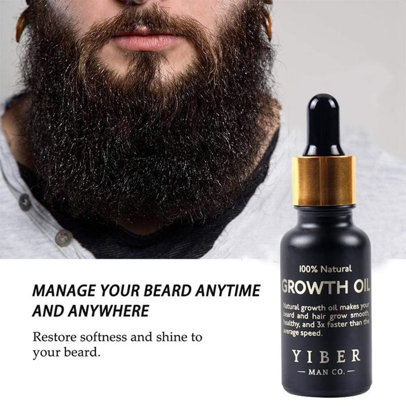 Men Beard Growth  Oil Kit Soften Hair Growth Nourishing Enhancer Beard Wax Balm Moustache Oil Leave-In Conditioner Beard Care AExp