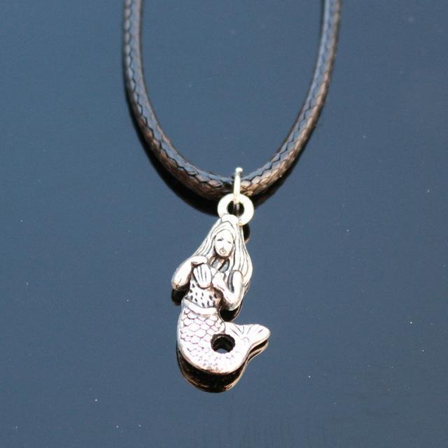 Men Bijoux Vinatge Silver Plated Elephant Wing Cross Love Leather Necklace Pendant For Women Chain Collares Jewelry Bijoux 2017-N791-JadeMoghul Inc.