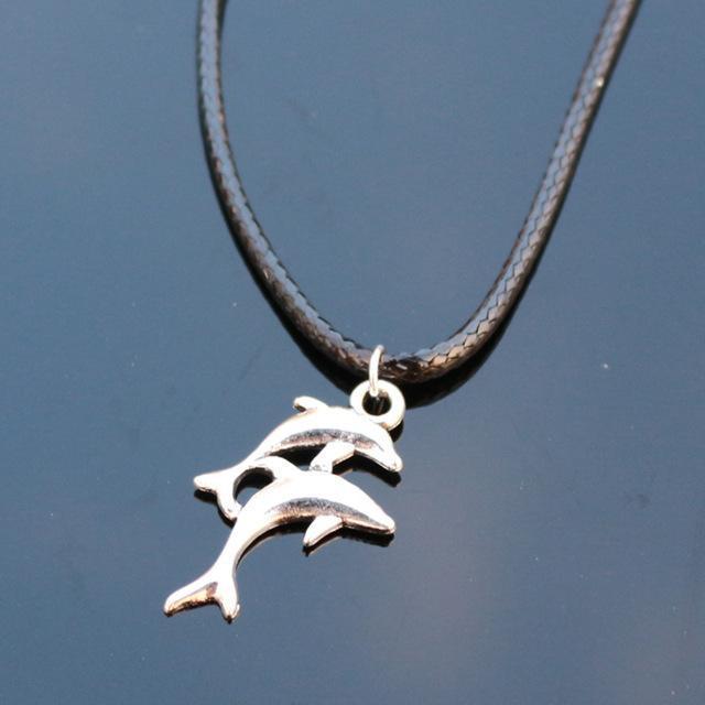 Men Bijoux Vinatge Silver Plated Elephant Wing Cross Love Leather Necklace Pendant For Women Chain Collares Jewelry Bijoux 2017-N798-JadeMoghul Inc.