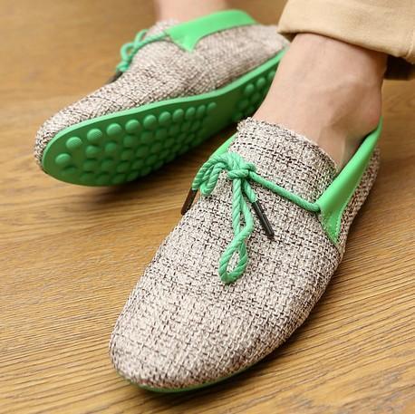 Men Breathable Fashion Weaving Casual Shoes-Green Casual Shoes-6.5-JadeMoghul Inc.