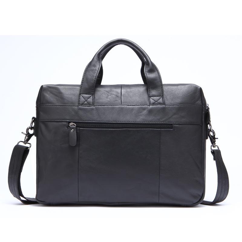 Men Briefcase Genuine Leather Shoulder Bags Laptop Bag Leather Handbag-9005blackmatte-China-JadeMoghul Inc.