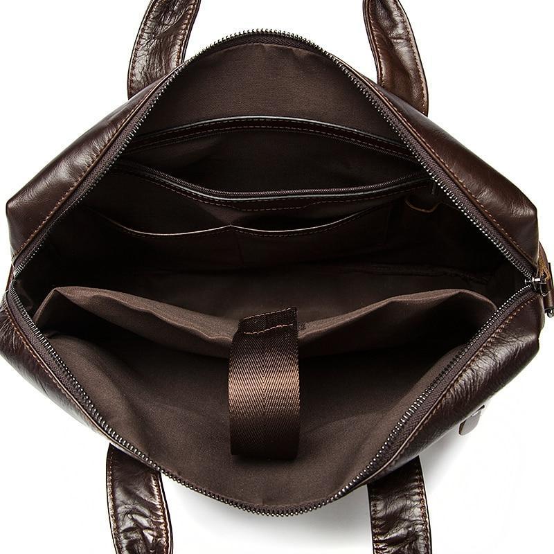 Men Briefcase Genuine Leather Shoulder Bags Laptop Bag Leather Handbag-9005blackmatte-China-JadeMoghul Inc.