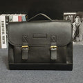 Men Briefcase - PU Leather Men's Messenger Bag Male Laptop Bag Men Business Travel Bag-Black-JadeMoghul Inc.