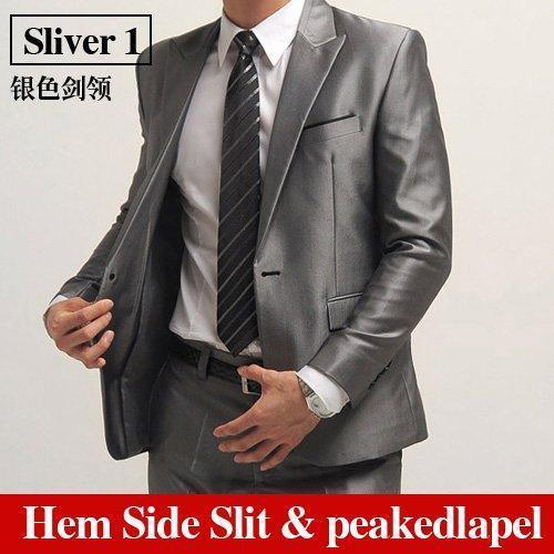 Men Business Suit / Slim Fit Formal Suit-Silver1-XS-JadeMoghul Inc.