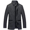 Men Business Wool Coat - Casual Wool Blend Jacket-Black-XL-JadeMoghul Inc.