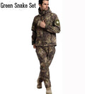 Men Camouflage Jacket Set / Men Army Waterproof Warm Clothes / Military Fleece Windbreaker Suit-Green Snake-XS-JadeMoghul Inc.