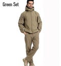 Men Camouflage Jacket Set / Men Army Waterproof Warm Clothes / Military Fleece Windbreaker Suit-Green-XS-JadeMoghul Inc.