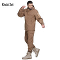 Men Camouflage Jacket Set / Men Army Waterproof Warm Clothes / Military Fleece Windbreaker Suit-Khaki-XS-JadeMoghul Inc.