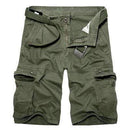 Men Canvas Belt Military Cargo Shorts-ArmyGreen-34-JadeMoghul Inc.