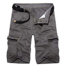 Men Canvas Belt Military Cargo Shorts-dark grey-34-JadeMoghul Inc.