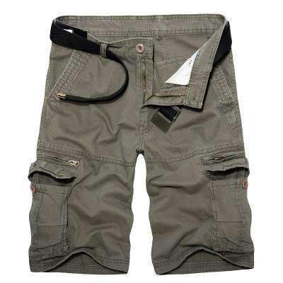Men Canvas Belt Military Cargo Shorts-Soil ArmyGreen-34-JadeMoghul Inc.