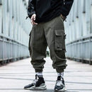 Men Cargo Pants Black Ribbons Block Multi-Pocket 2020 Harem Joggers Harajuku Sweatpant Hip Hop Casual Male Trousers AExp