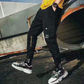 Men Cargo Pants Black Ribbons Block Multi-Pocket 2020 Harem Joggers Harajuku Sweatpant Hip Hop Casual Male Trousers AExp
