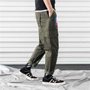 Men Cargo Pants Black Ribbons Block Multi-Pocket 2020 Harem Joggers Harajuku Sweatpant Hip Hop Casual Male Trousers AExp