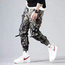 Men Cargo Pants Black Ribbons Block Multi-Pocket 2020 Harem Joggers Harajuku Sweatpant Hip Hop Casual Male Trousers AExp
